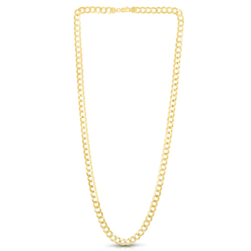 10K Yellow Gold 3.5mm Hollow Curb Link Chain 18", 20", 22", 24" - Johnny Dang & Co