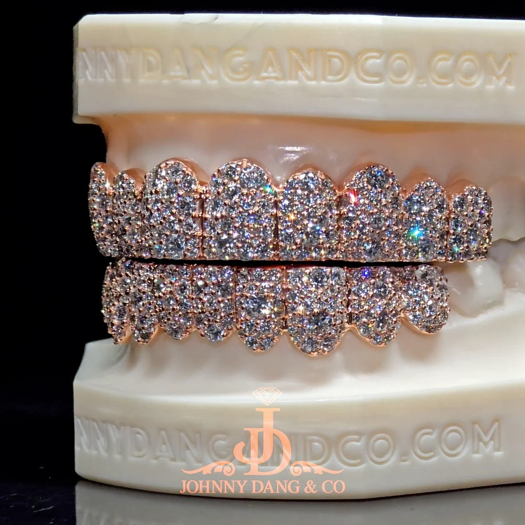 JDWR-2026-28 Flawless Mosaic Set Grillz Rose Gold (Pull Out)