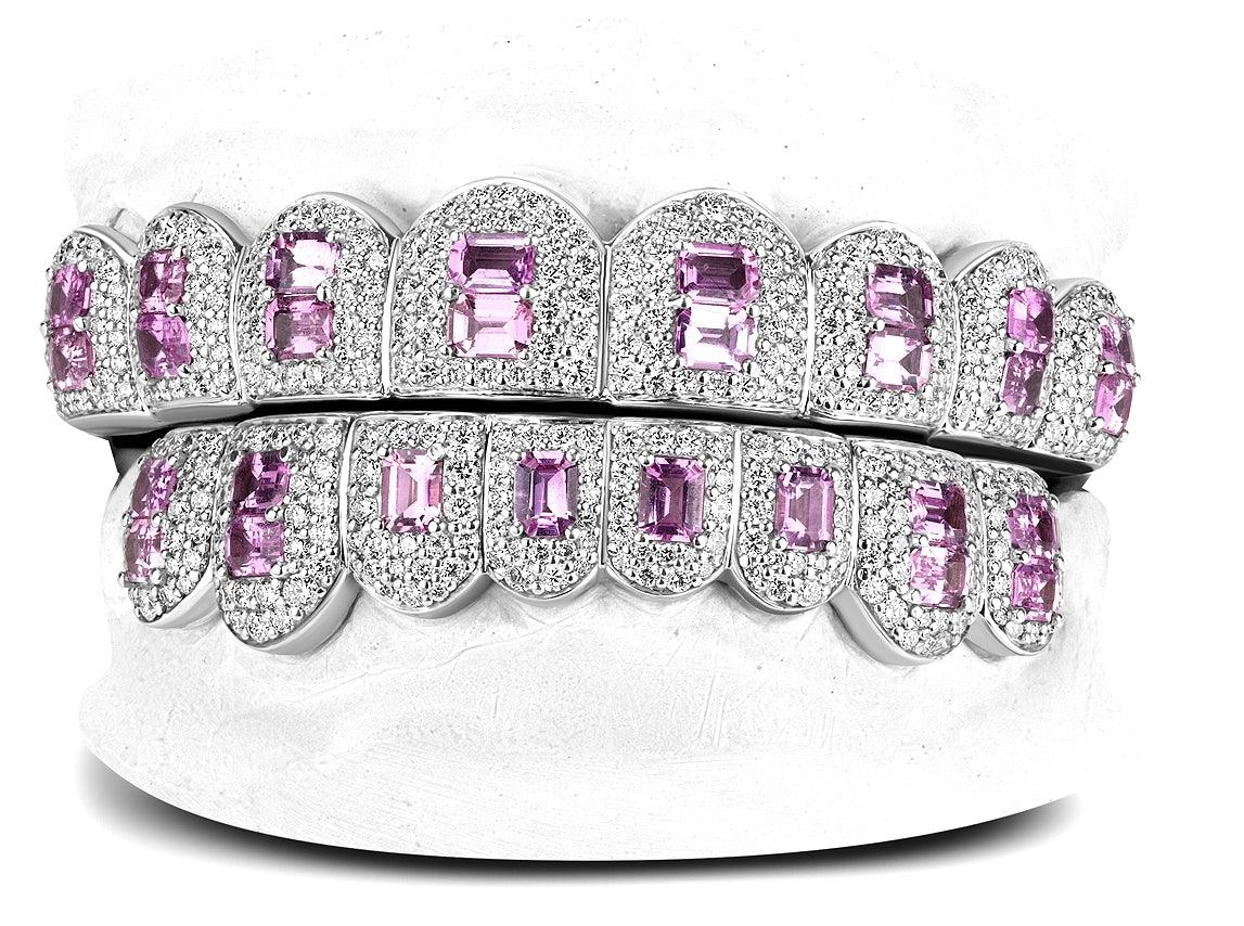 JDTK-G4050-Honeycomb Prong / Pink Emerald cut - Johnny Dang & Co