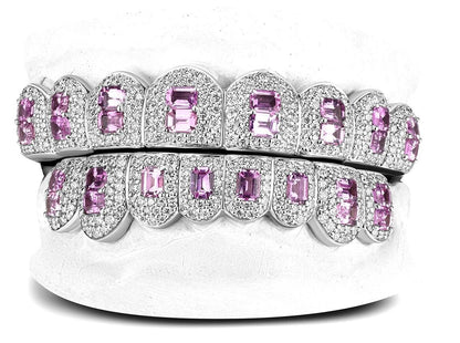 JDTK-G4050-Honeycomb Prong / Pink Emerald cut - Johnny Dang & Co