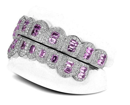 JDTK-G4050-Honeycomb Prong / Pink Emerald cut - Johnny Dang & Co