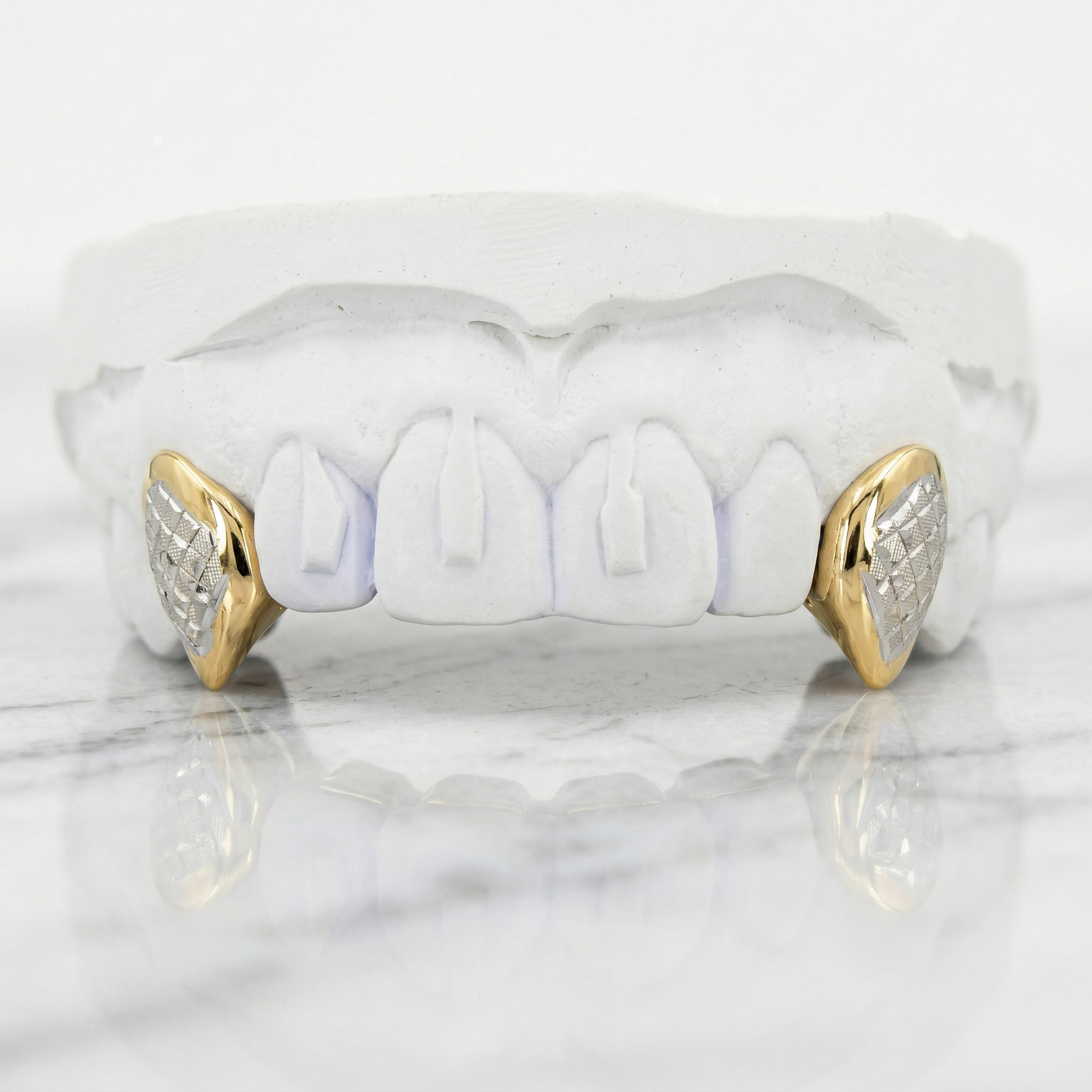 2 Teeth Short Fang Grillz with Back bar