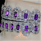 JDWR-2026-32 Flawless Royal Emerald Prong Set Grillz White Gold (Pullouts)