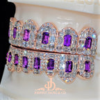 JDWR-2026-31 Flawless Royal Emerald Prong Set Grillz Rose Gold (Pullouts)