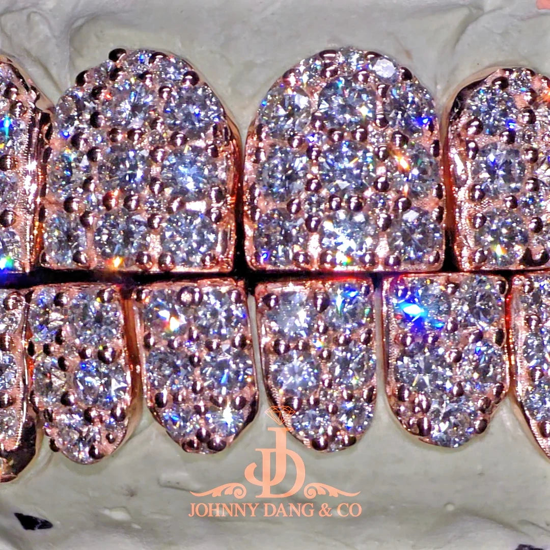 JDWR-2026-1-Flawless "10pt Ghost" Set Grillz Rose Gold (Perms)