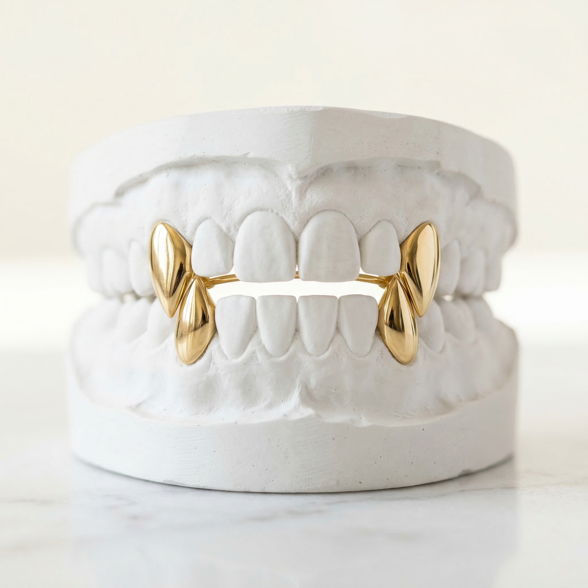 2-Teeth Fangs Grillz with Back Bar – Johnny Dang & Co