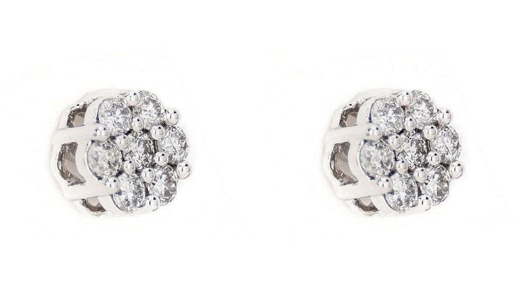 JDTK-F81638- Cluster/Flower 0.50cttw Diamond Earrings - Johnny Dang & Co