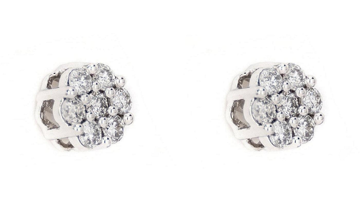 JDTK-F81638- Cluster/Flower 0.50cttw Diamond Earrings - Johnny Dang & Co