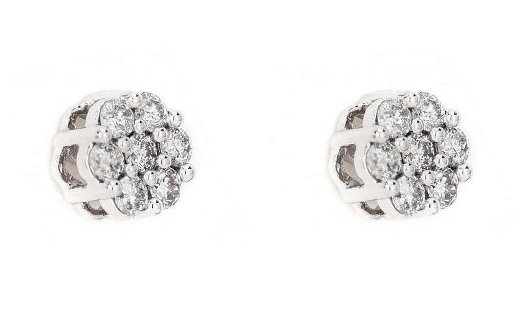 JDTK-F81638- Cluster/Flower 0.50cttw Diamond Earrings - Johnny Dang & Co