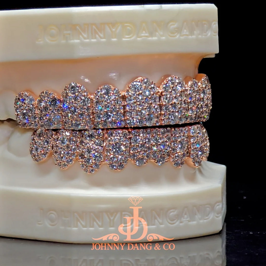 JDWR-2026-28 Flawless Mosaic Set Grillz Rose Gold (Pull Out)