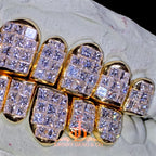JDWR-2026-18 Flawless "King Princess Cut" Invisible Set Grillz Yellow Gold (Perm)