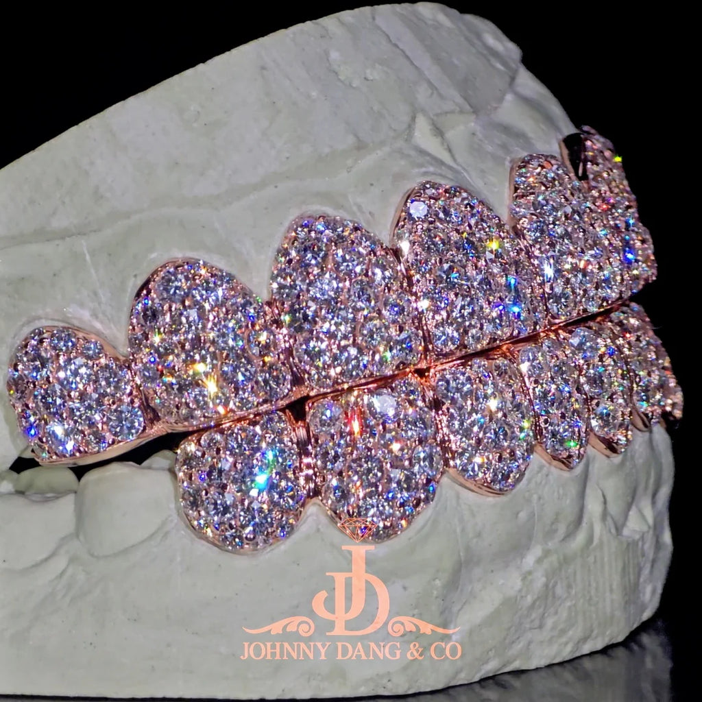 JDWR-2026-22 Flawless BBHoneycomb Set Grillz Rose Gold (Pull Out)