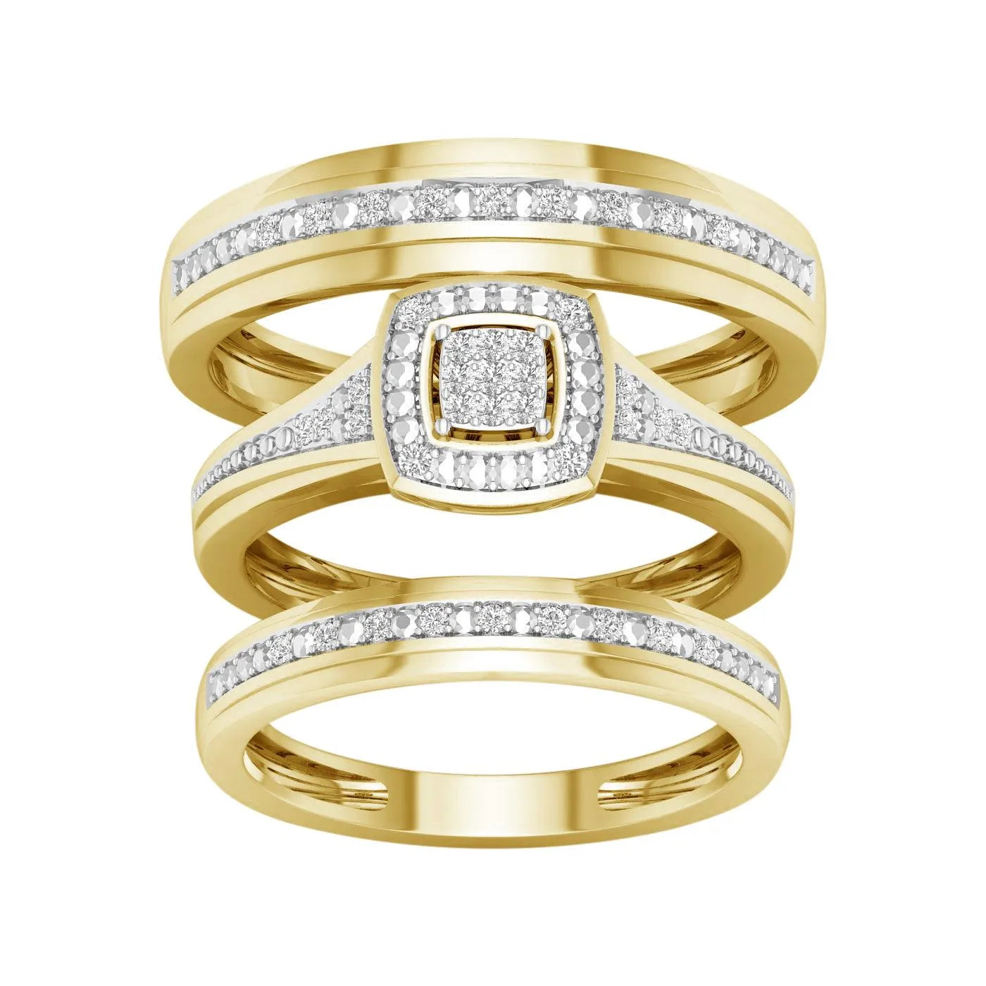 10K 0.10CT Diamond TRIO SET - Johnny Dang & Co