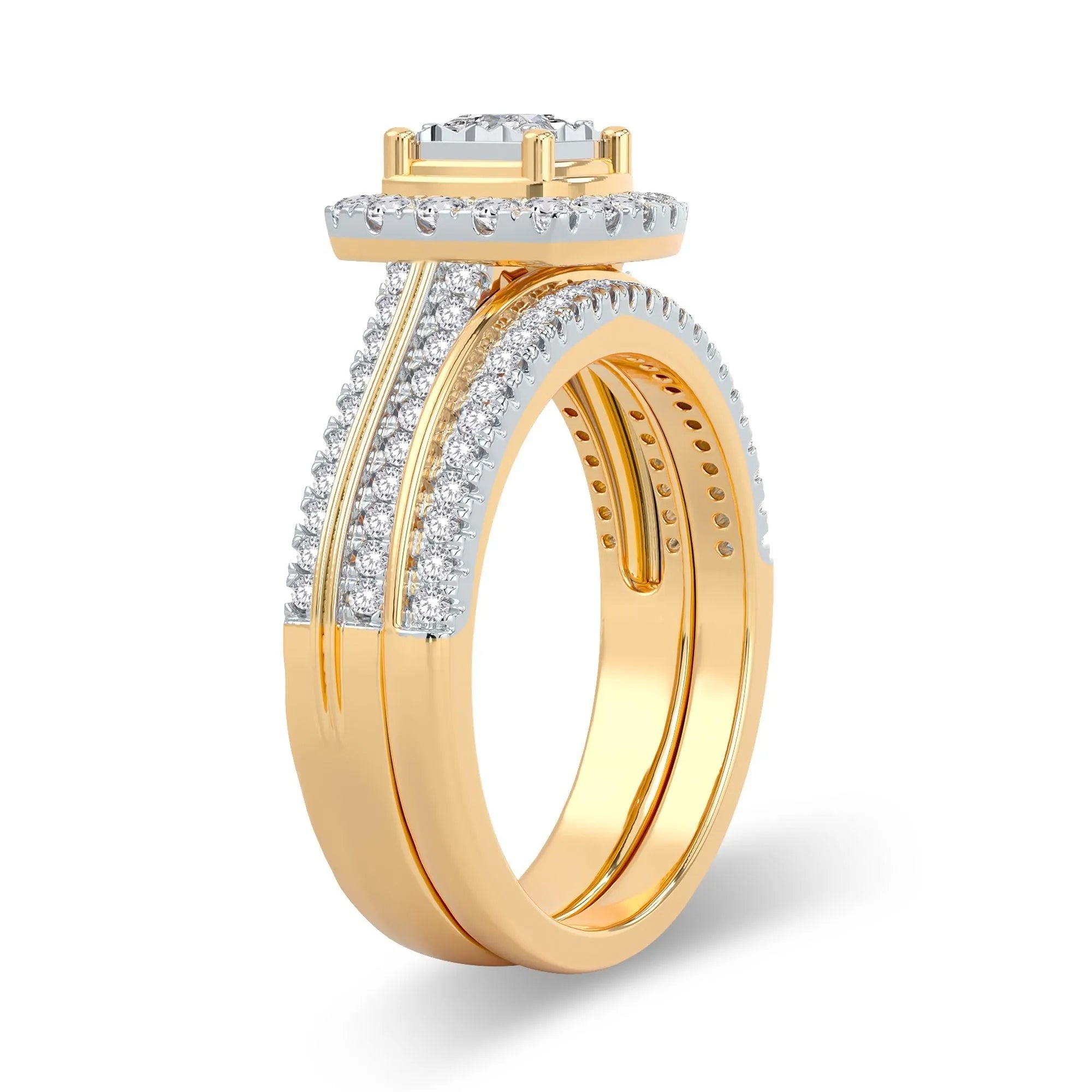 14K 0.64CT Diamond Bridal Ring - Johnny Dang & Co