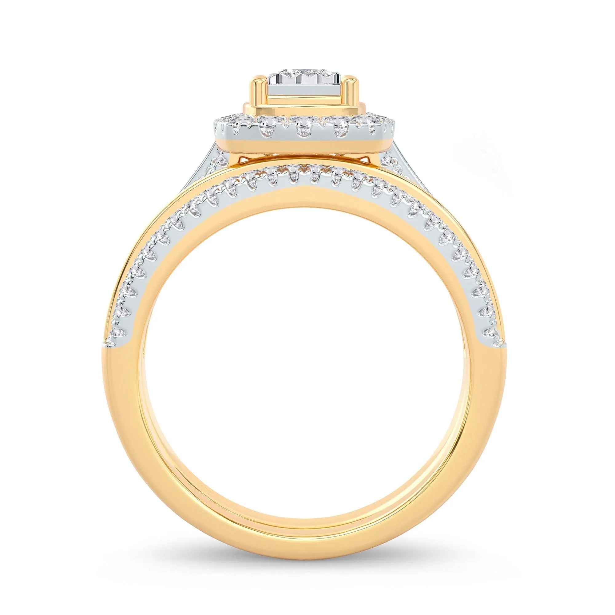 14K 0.64CT Diamond Bridal Ring - Johnny Dang & Co