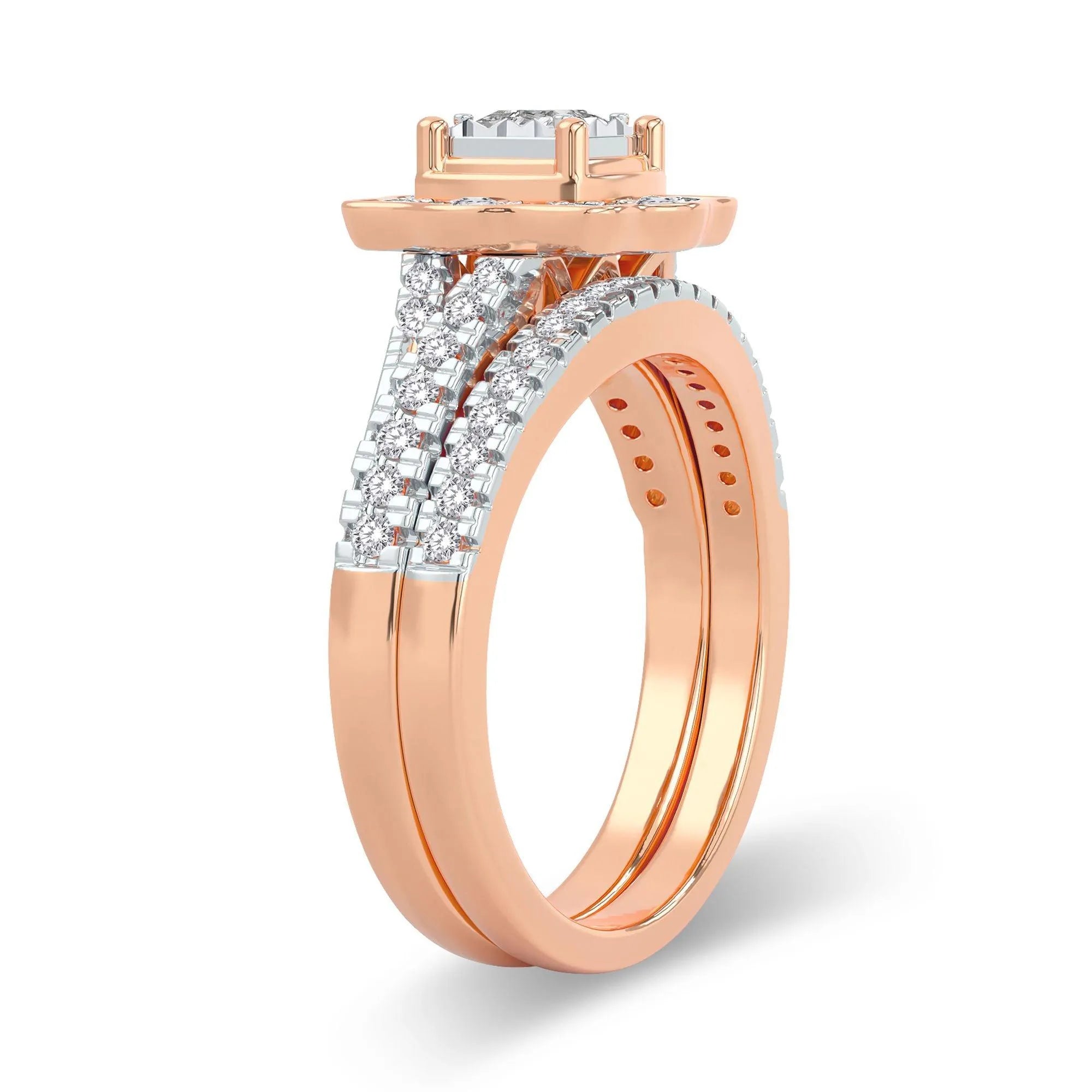 14K 0.62CT Diamond Bridal Ring - Johnny Dang & Co