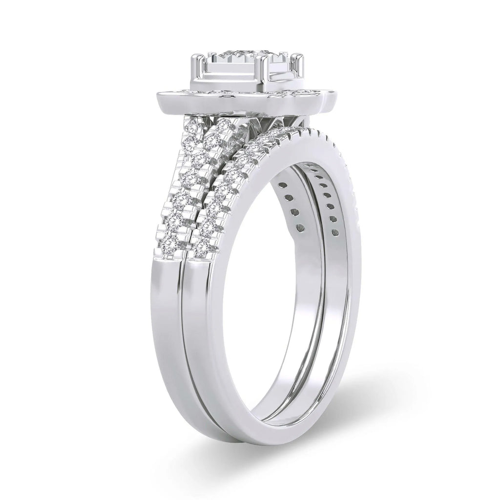 14K 0.62CT Diamond Bridal Ring - Johnny Dang & Co