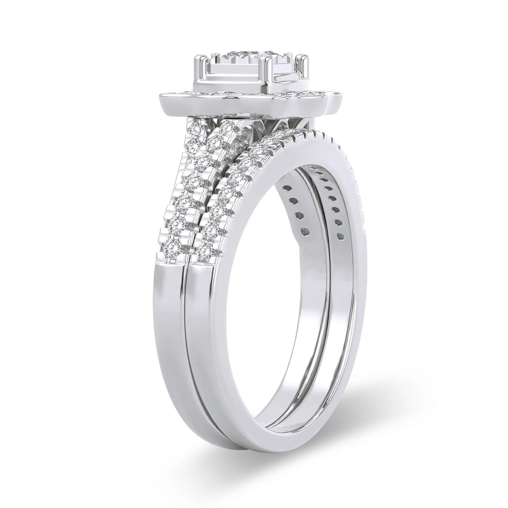 14K 0.62CT Diamond Bridal Ring - Johnny Dang & Co