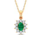 10K 0.05ct Diamond Emerald Pendant - Johnny Dang & Co