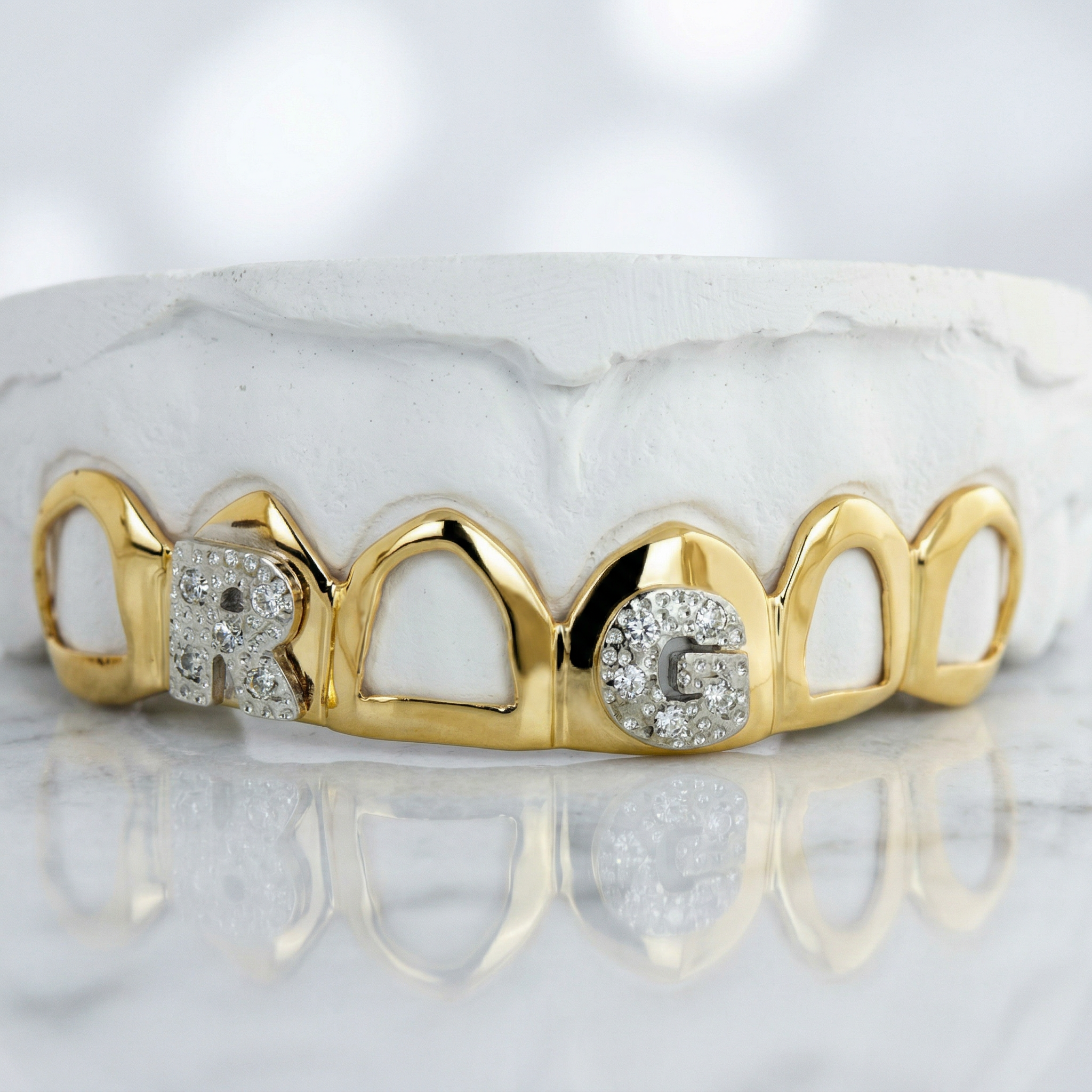 6 Piece Open Face Frames with Two Letters - JDG56-RG