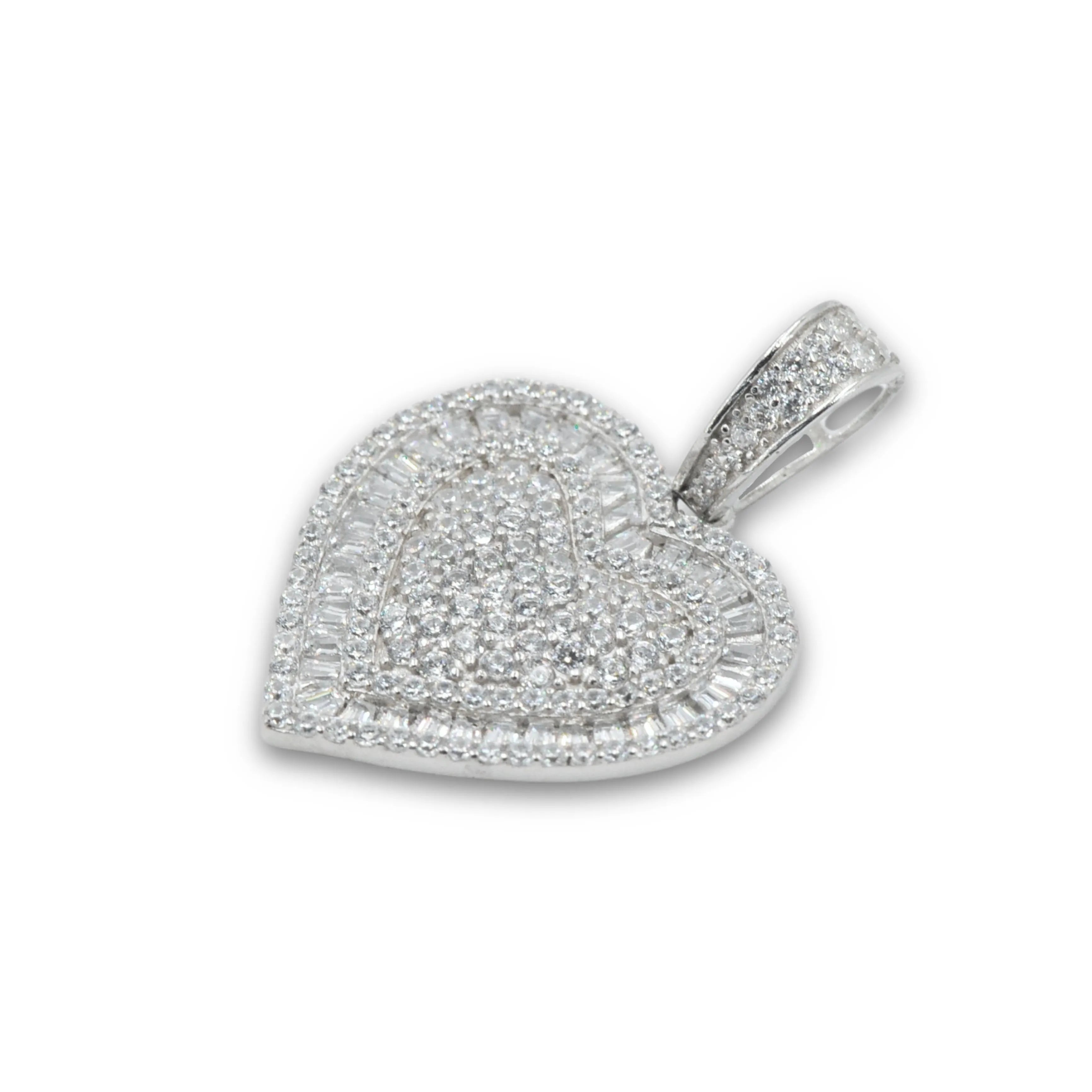 Silver Sparkling Heart of Love Pendant - Johnny Dang & Co