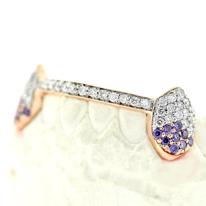 6 TEETH FANGS WITH FRONT BAR DIAMOND GRILL - Johnny Dang & Co