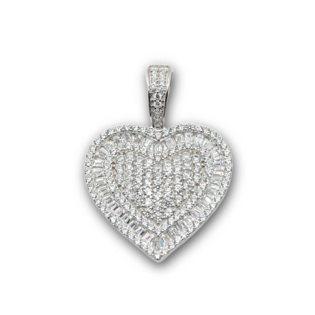 Silver Sparkling Heart of Love Pendant - Johnny Dang & Co