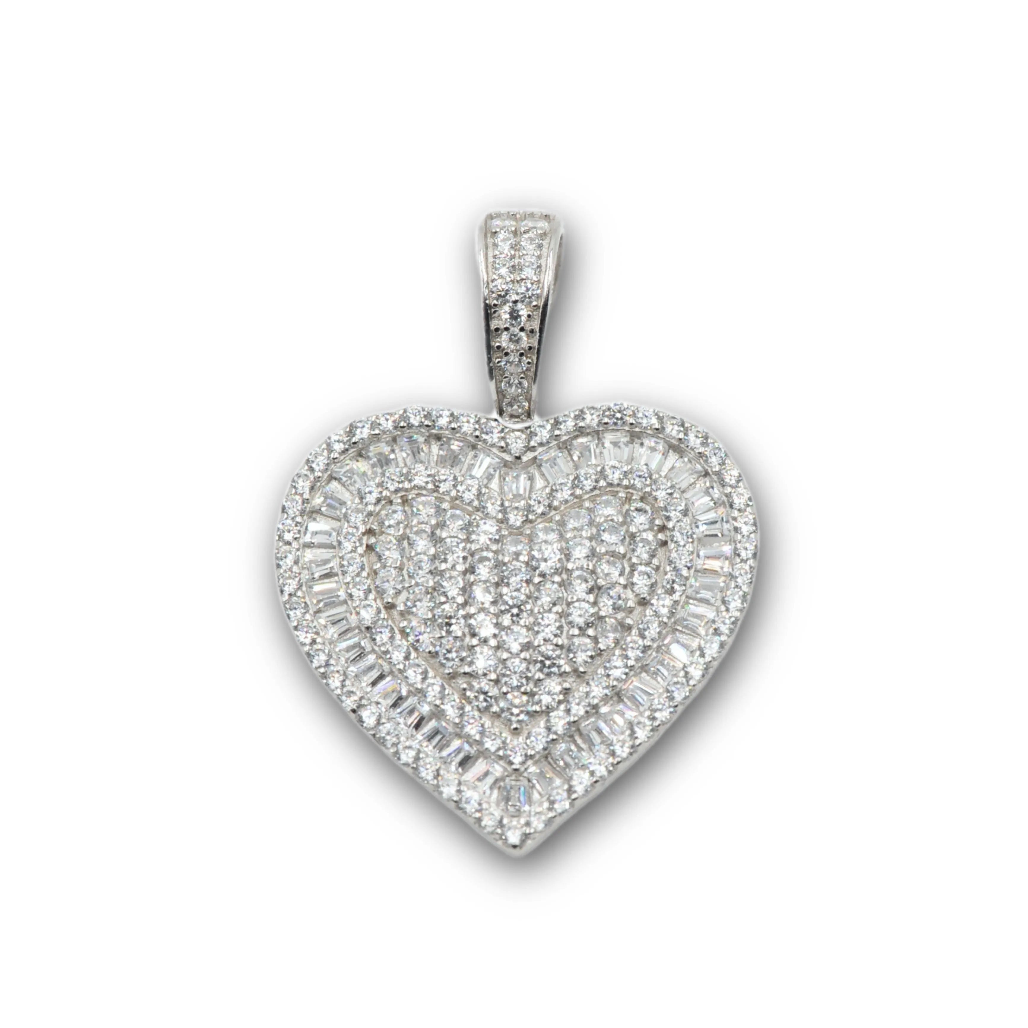 Silver Sparkling Heart of Love Pendant - Johnny Dang & Co