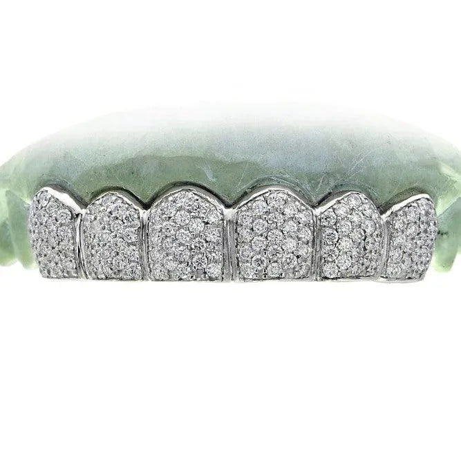 C108B - ROUND WHITE DIAMOND PRONG HANDSET GRILL - Johnny Dang & Co