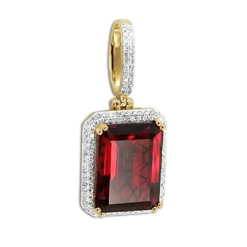 10KY 1.15CTW DIAMOND PENDANT WITH 21.74CT SYNTHETI - Johnny Dang & Co