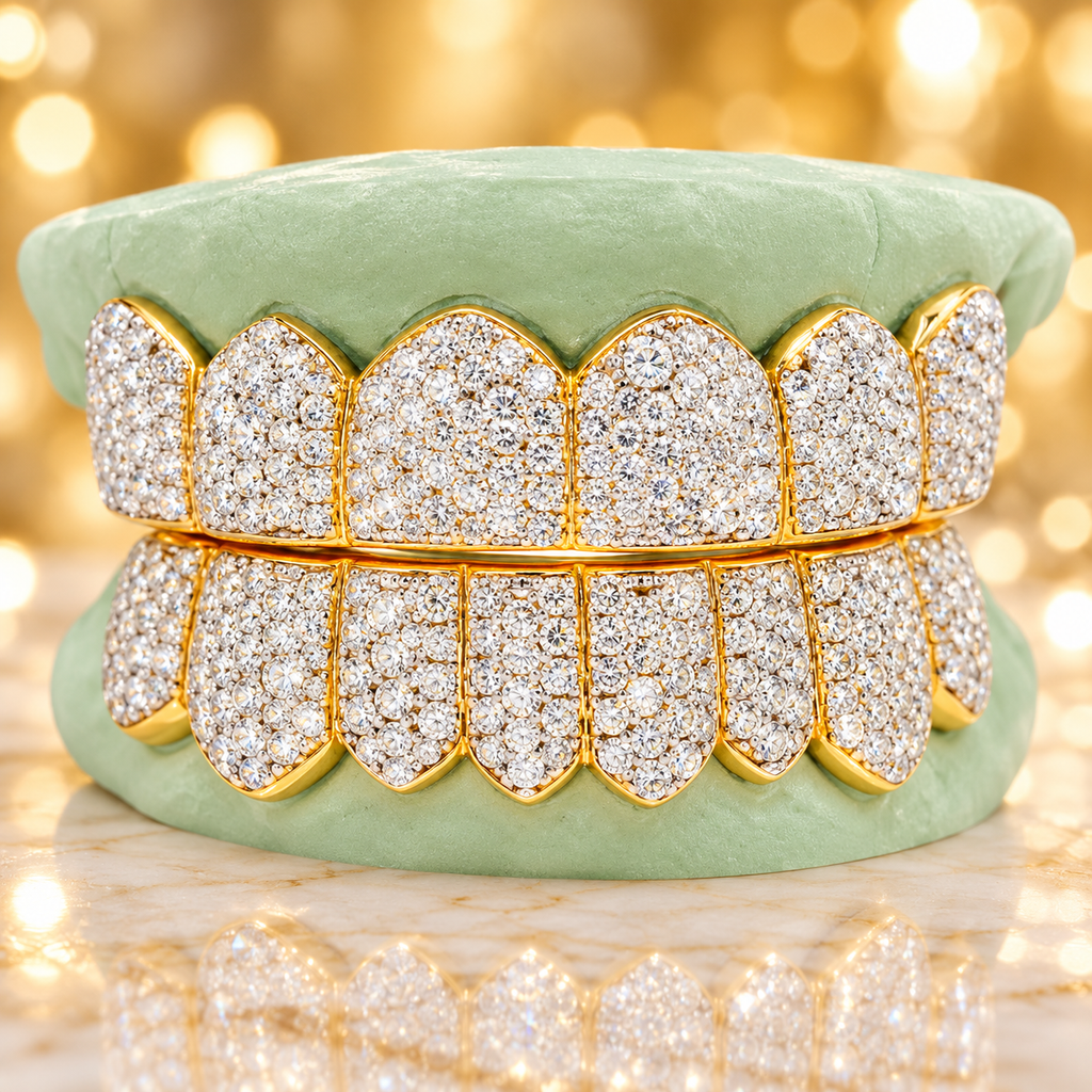 JDWR-S172802 14 Teeth Hand Prong Set Diamond Grill