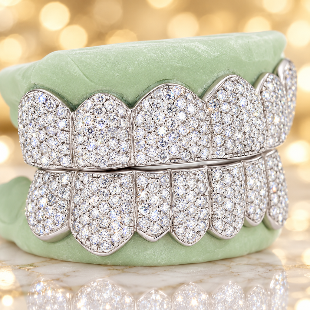 JDWR-S172802 14 Teeth Hand Prong Set Diamond Grill