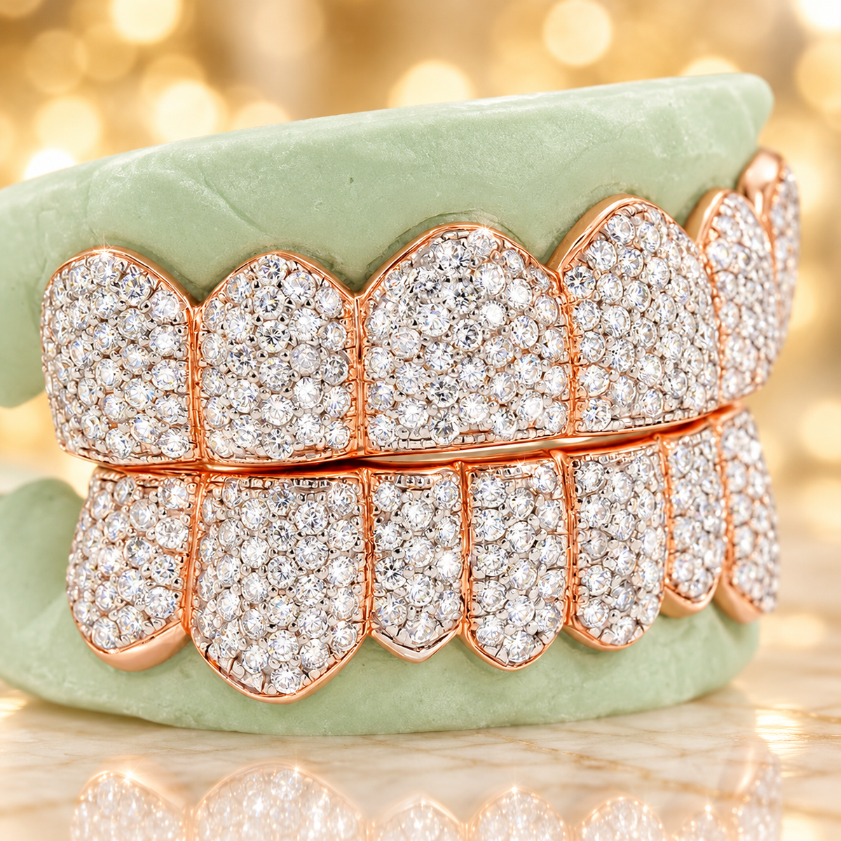 JDWR-S172802 14 Teeth Hand Prong Set Diamond Grill