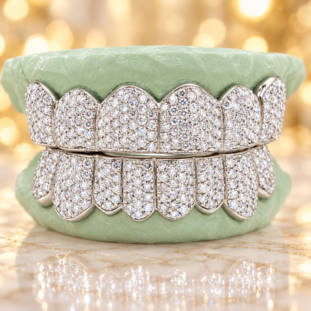 JDWR-S172802 14 Teeth Hand Prong Set Diamond Grill