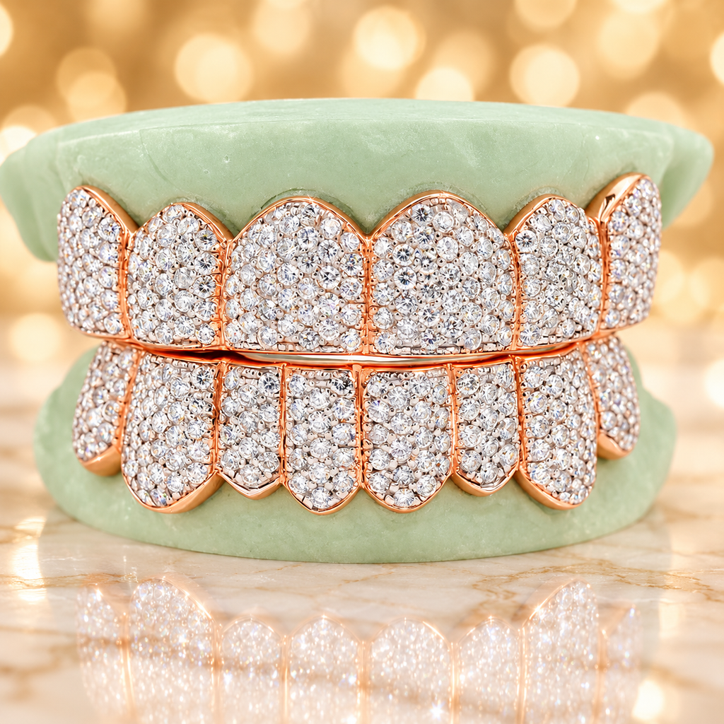 JDWR-S172802 14 Teeth Hand Prong Set Diamond Grill