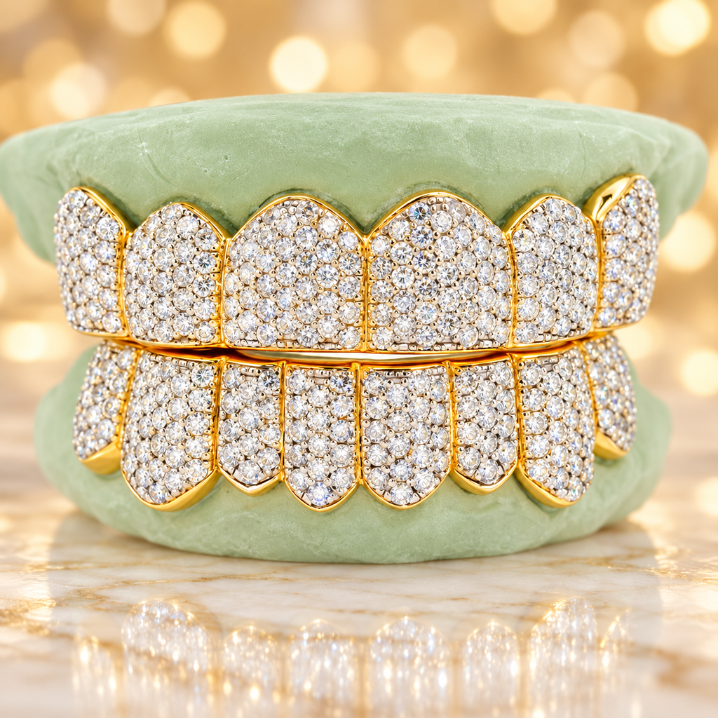 JDWR-S172802 14 Teeth Hand Prong Set Diamond Grill