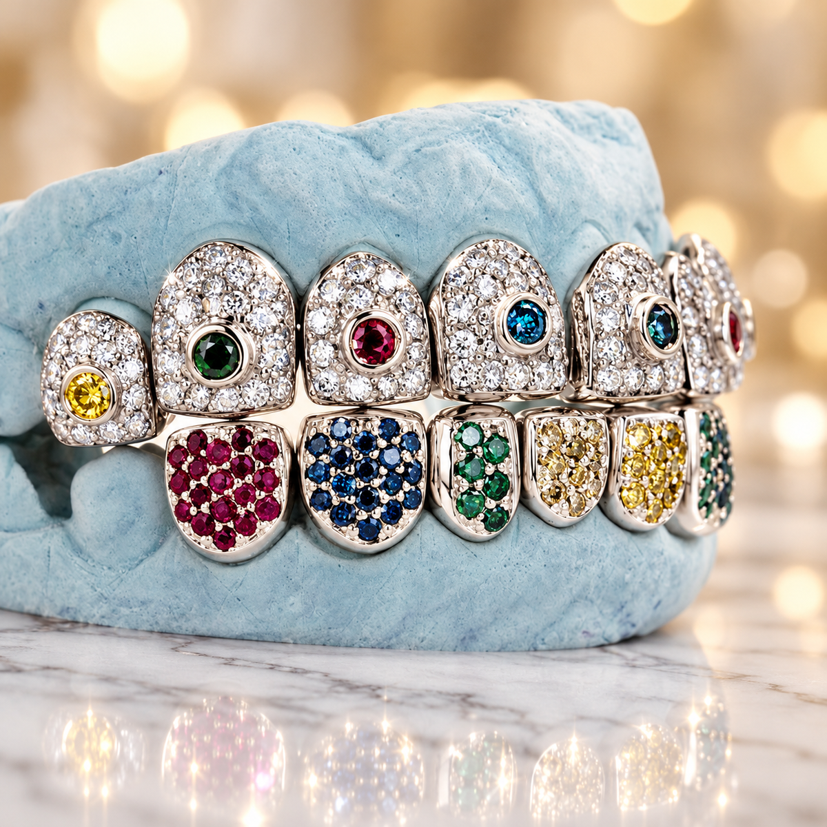 JDWR-G60-3 Ornaments Individual Permanent Colorful Diamond Grill