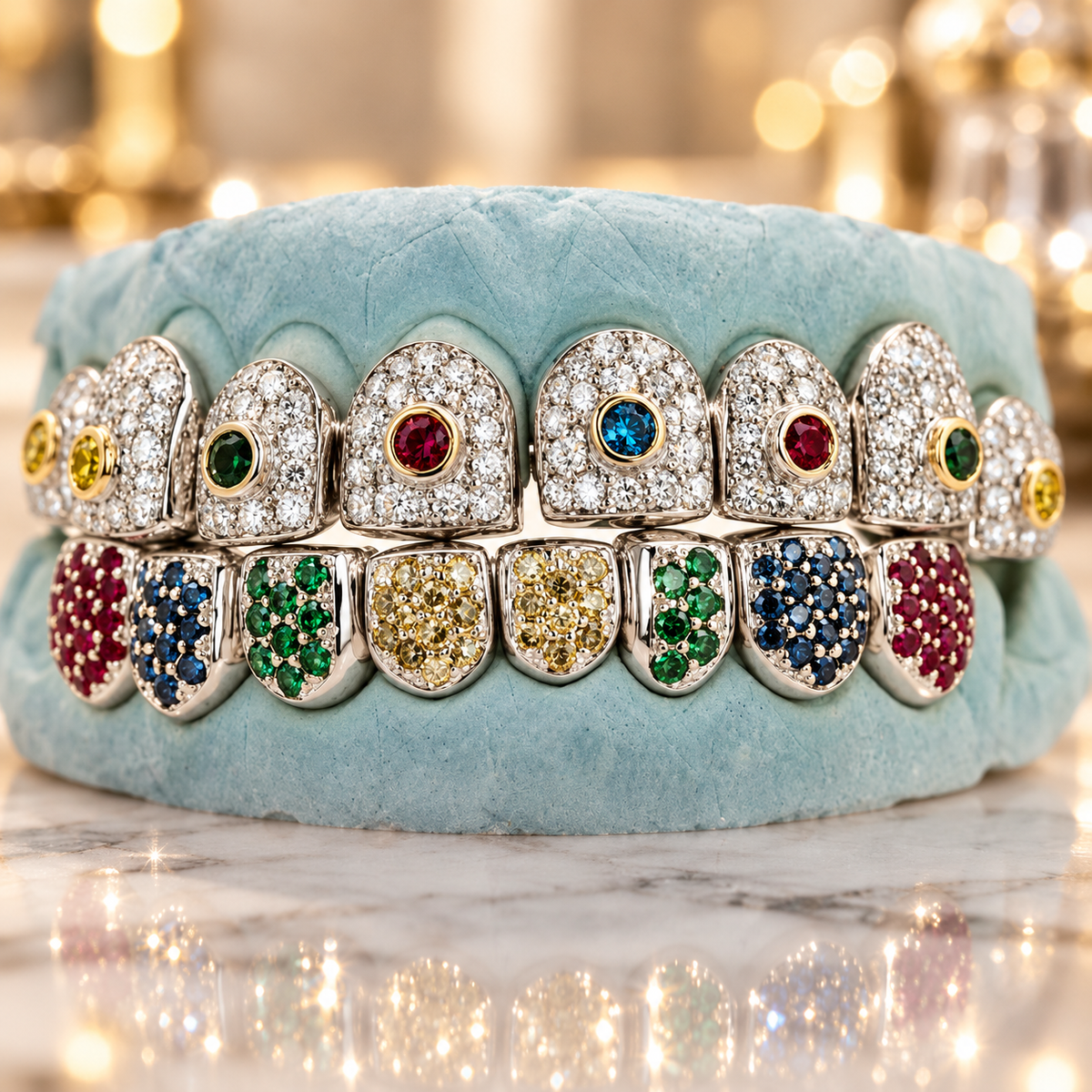 JDWR-G60-3 Ornaments Individual Permanent Colorful Diamond Grill
