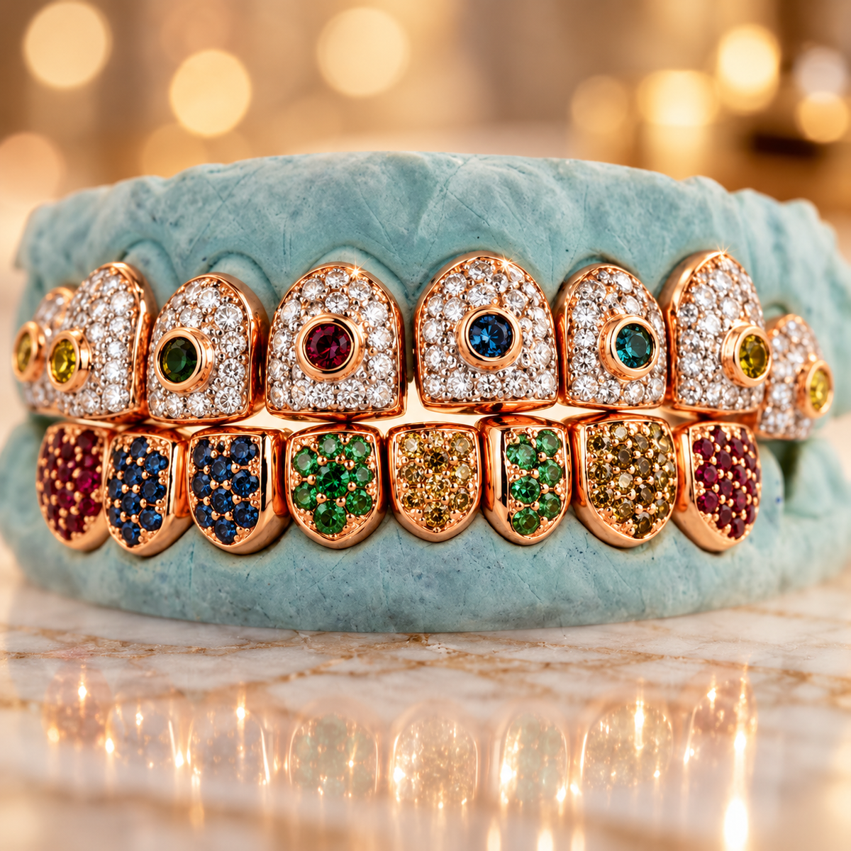 JDWR-G60-3 Ornaments Individual Permanent Colorful Diamond Grill