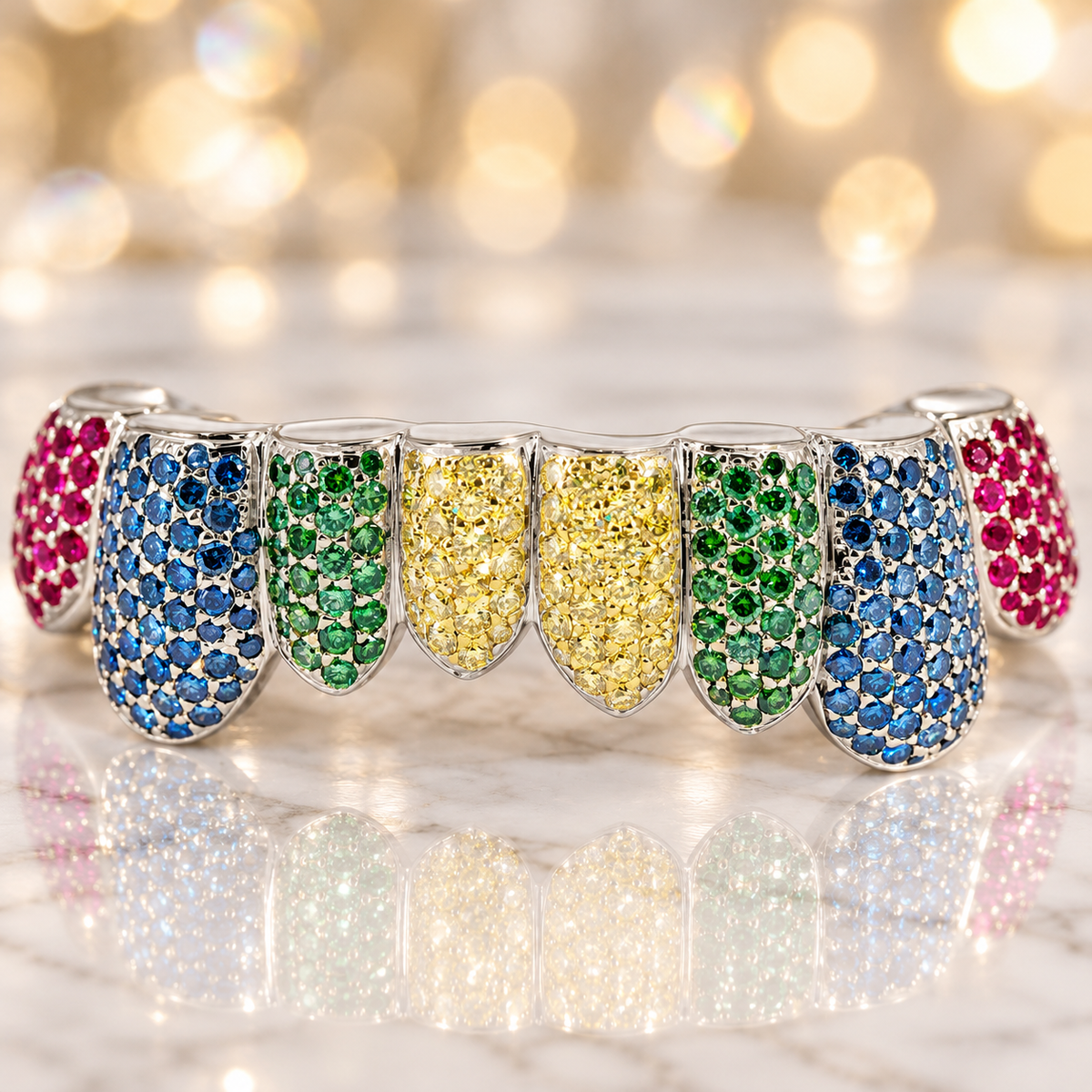 JDWR-G60-2 Ornaments II 8 Top or BottomTeeth Pull out Colorful Grill
