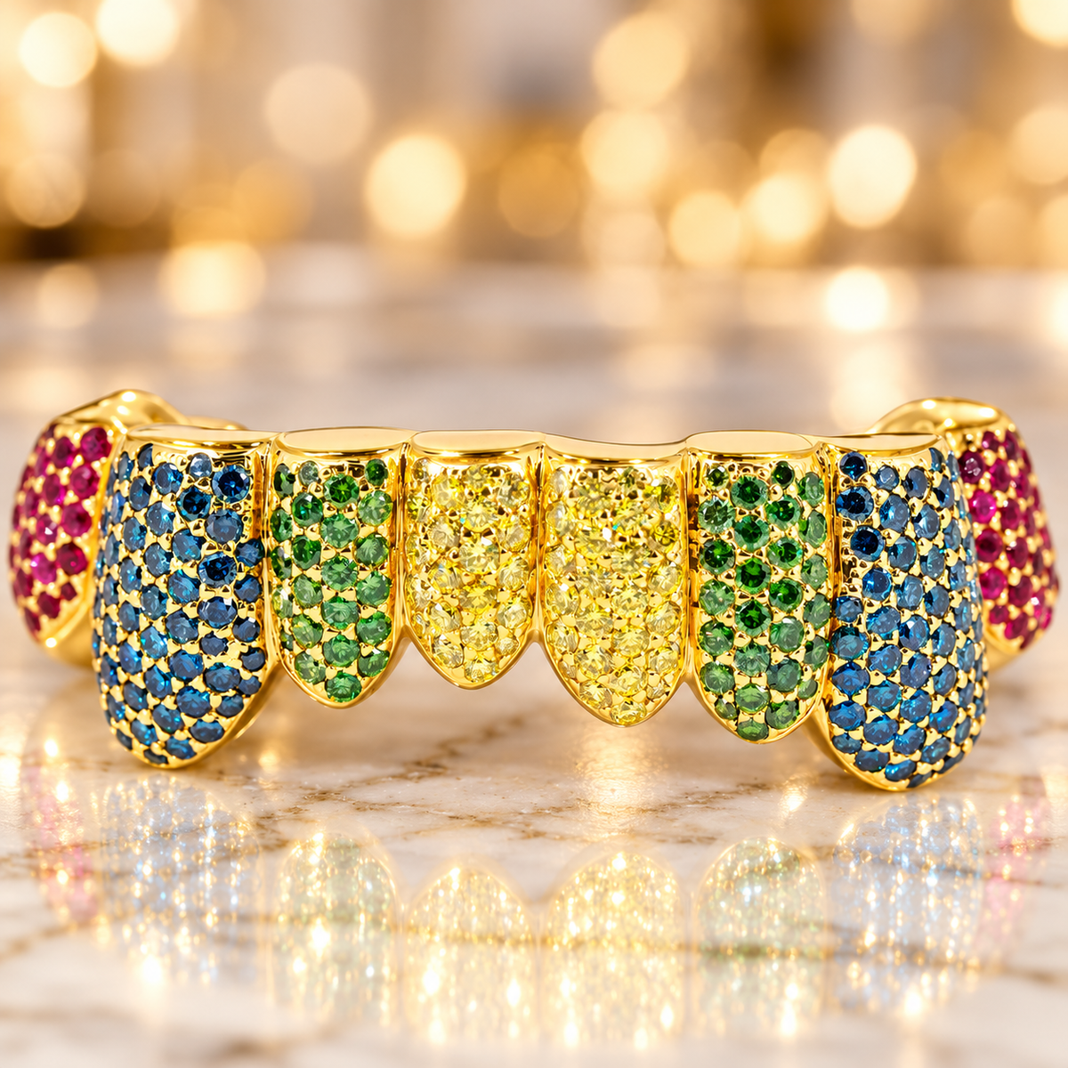 JDWR-G60-2 Ornaments II 8 Top or BottomTeeth Pull out Colorful Grill