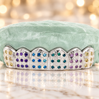 JDWR-C107B- 6 TOP OR 6 BOTTOM MULTI COLOR PAVE SET GRILL