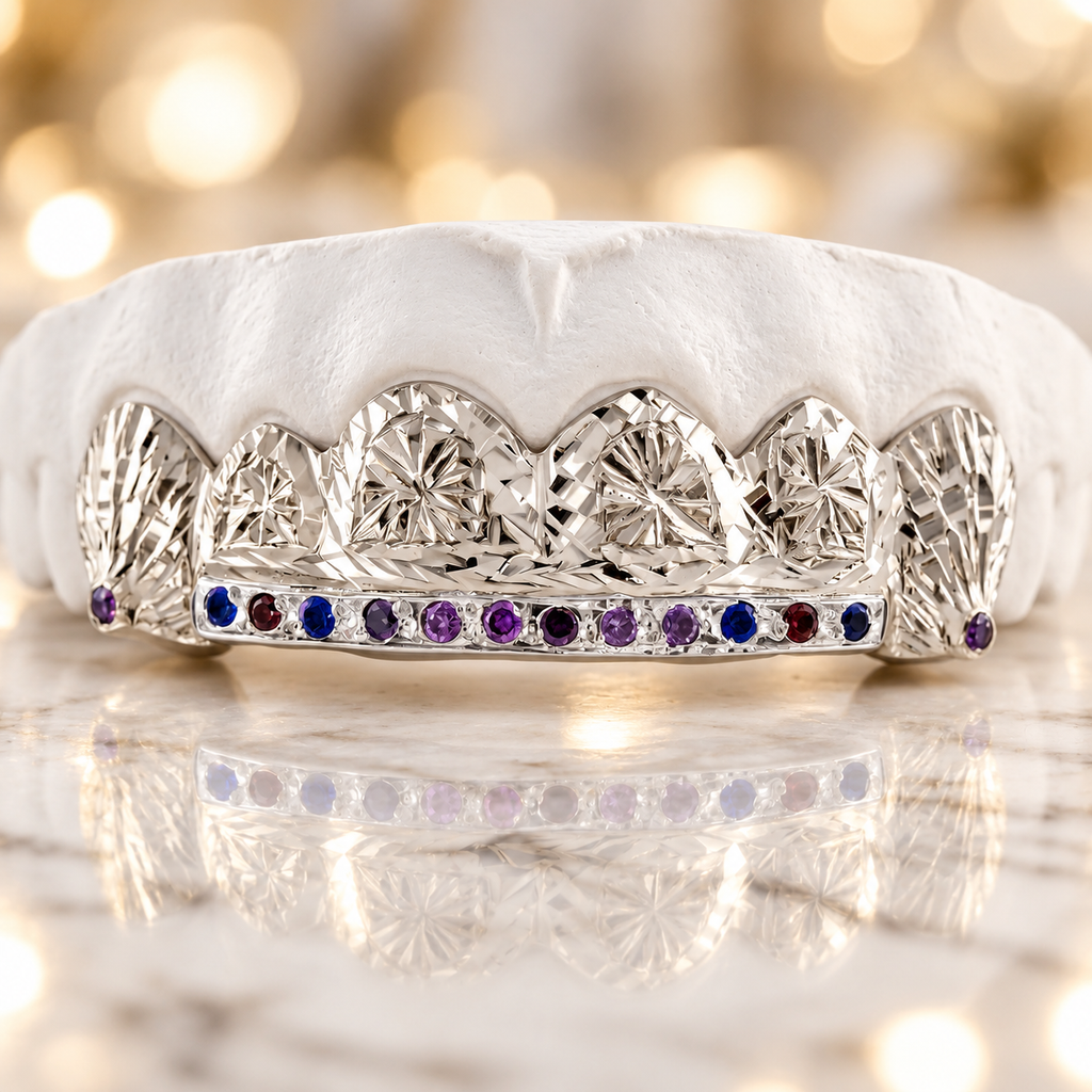 JDWR-S161602-2 6 PIECE GEMSTONE GRILL WITH DIAMOND CUTS