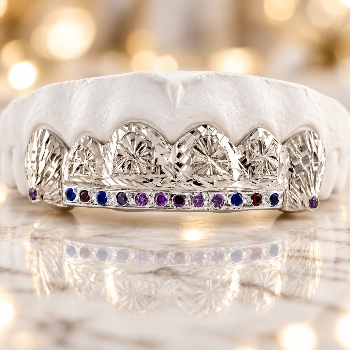 JDWR-S161602-2 6 PIECE GEMSTONE GRILL WITH DIAMOND CUTS