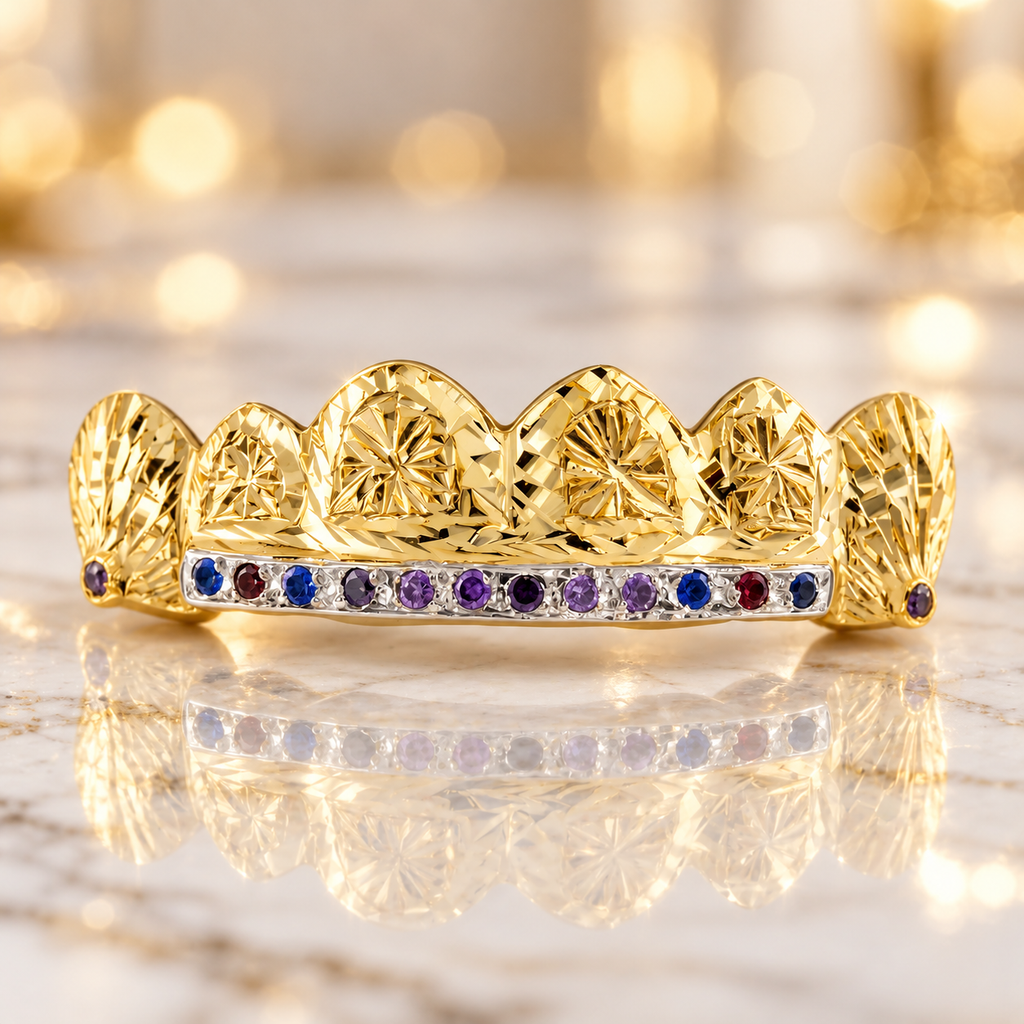 JDWR-S161602-2 6 PIECE GEMSTONE GRILL WITH DIAMOND CUTS