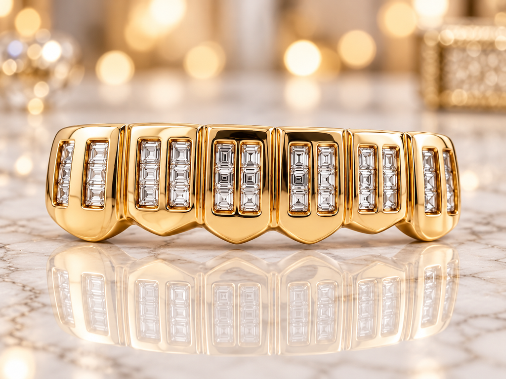 JDWR-C117C-2 Row HAND Channel Set Diamond Grillz