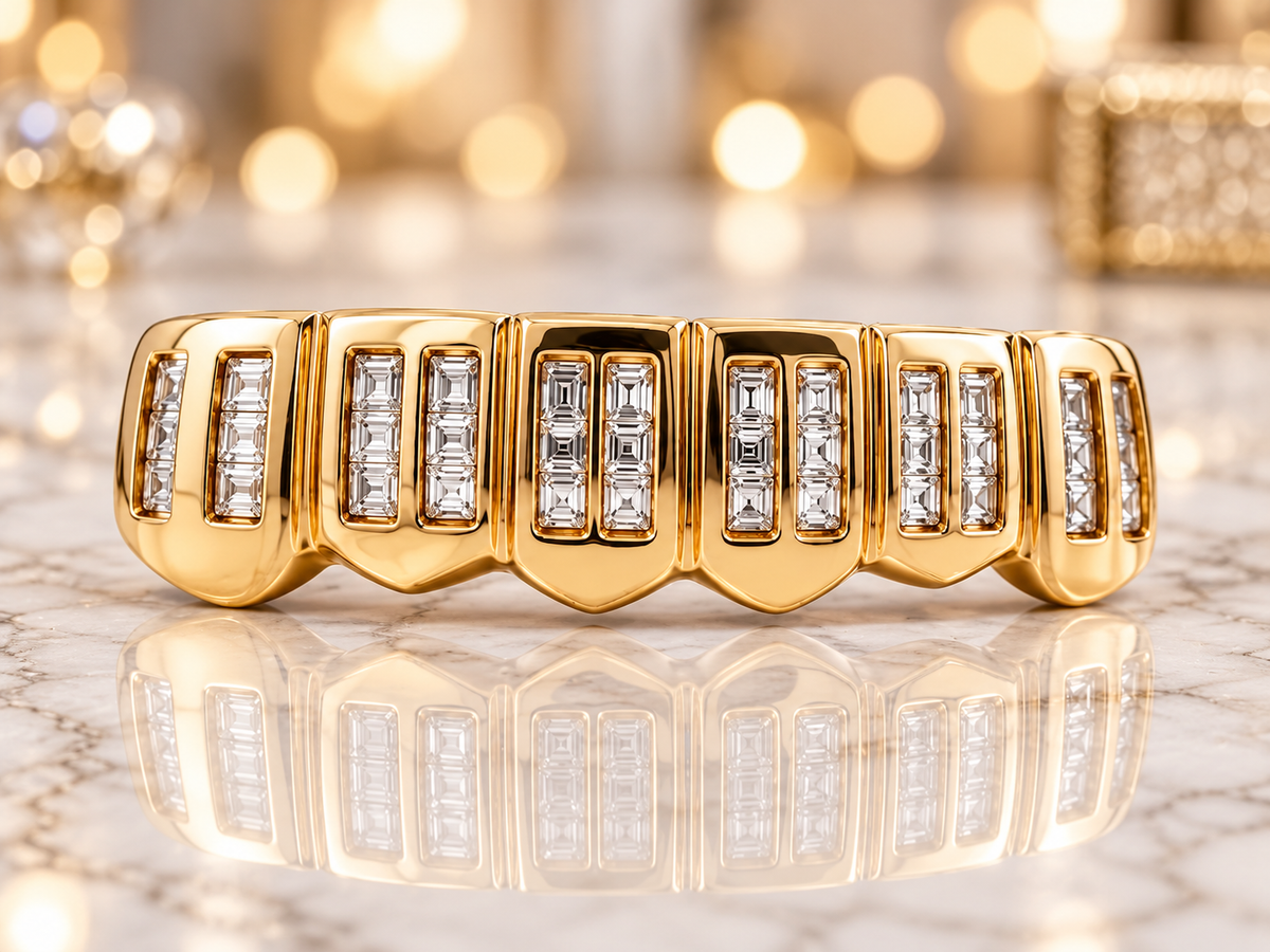 JDWR-C117C-2 Row HAND Channel Set Diamond Grillz