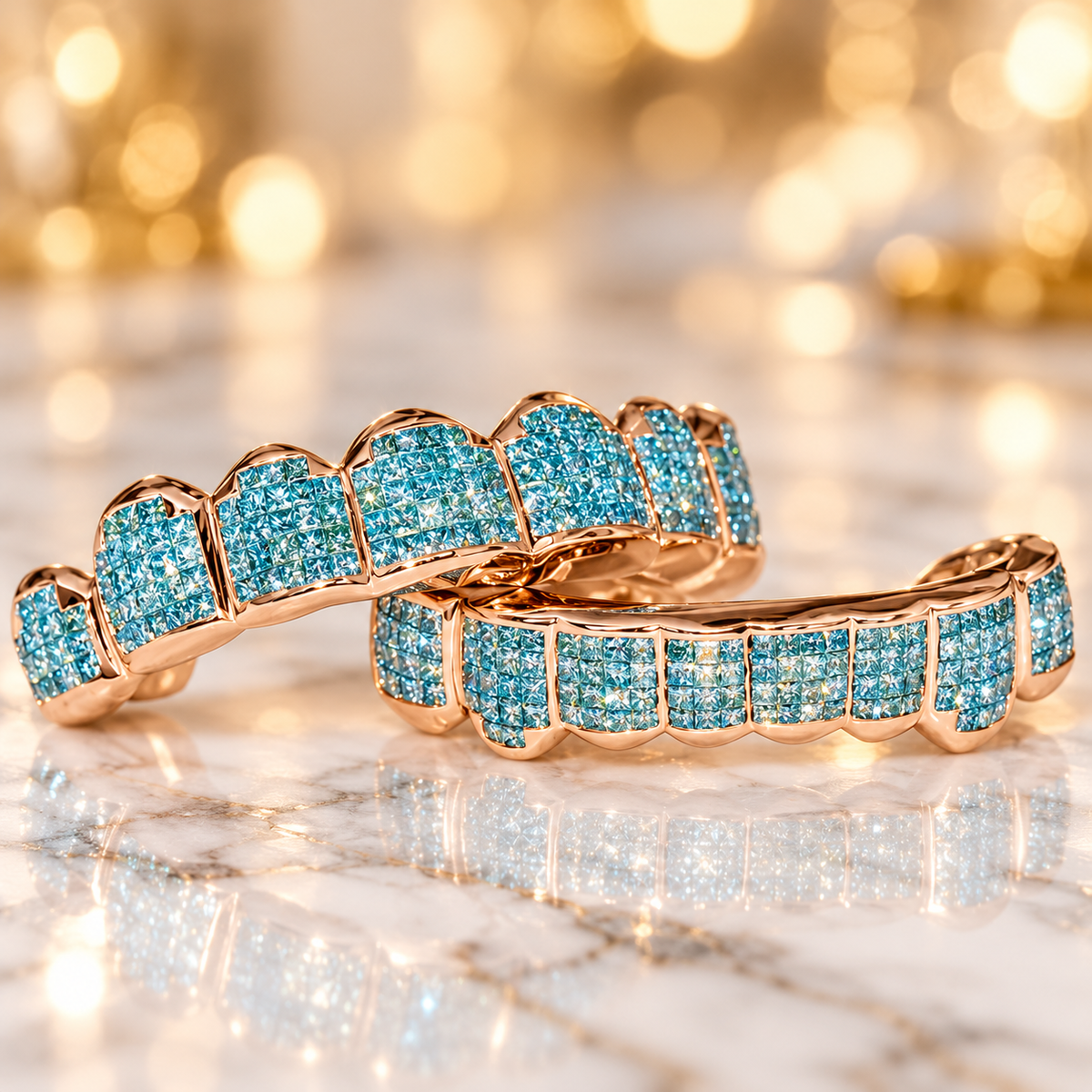 JDWR-S161506-CUSTOM SKY BLUE DIAMOND HAND SET GRILL FOR TYGA