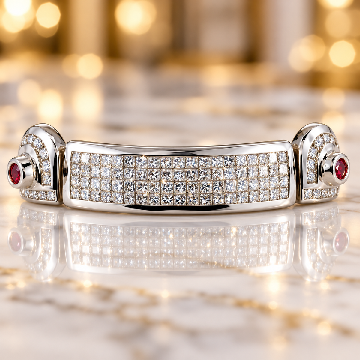 JDWR-TVJ-S111-6 TEETH HORIZONTAL PRINCESS CUT DIAMOND GRILL
