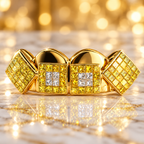 WHITE & YELLOW PRINCESS CUT INVISIBLE SET GRILL [TVJ_S108B]